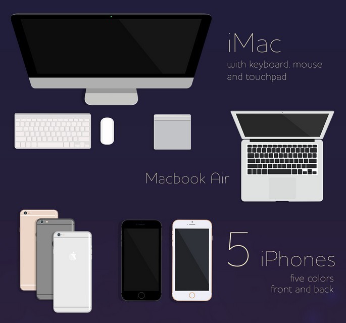 FREE Elegant Vector Kit with 60 Workspace Elements